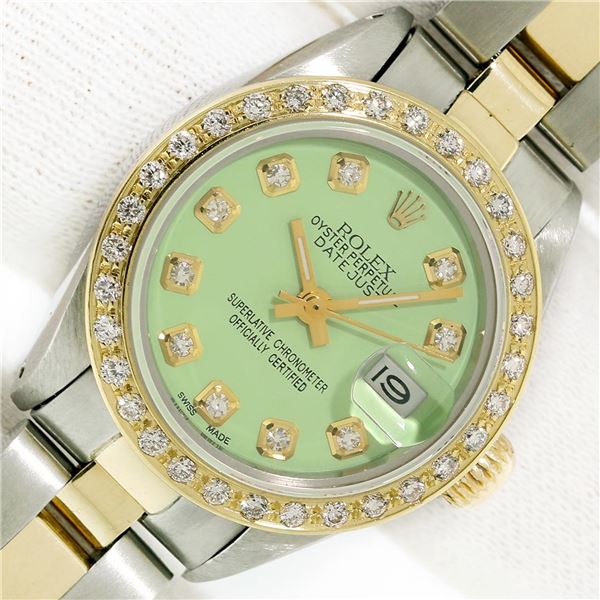 Rolex Ladies Two Tone Diamond Datejust Watch