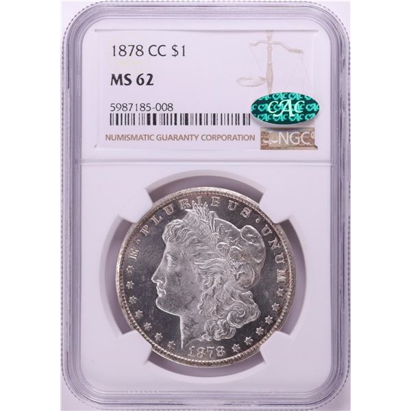 1878-CC $1 Morgan Silver Dollar Coin NGC MS62 CAC