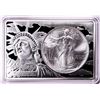 Image 1 : 1993 $1 American Silver Eagle Coin & 2oz Silver Bar Set
