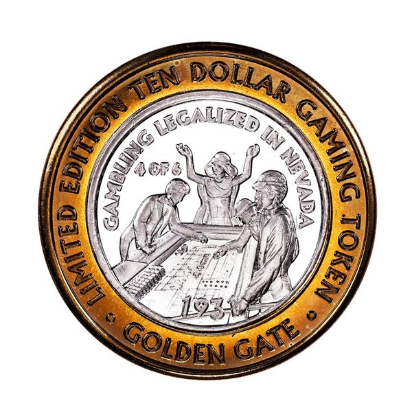 .999 Silver Golden Gate Las Vegas, NV $10 Casino Limited Edition Gaming Token