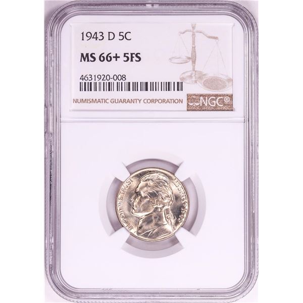 1943-D Jefferson Nickel Coin NGC MS66+ 5FS