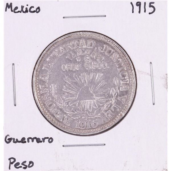 1915 Mexico Guerrero Un Peso Silver Coin