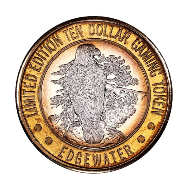 .999 Fine Silver Edgewater Laughlin, Nevada $10 Limited Edition Gaming Token