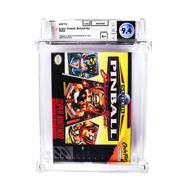 Super Pinball Behind the Mask (No Rating) SNES Super Nintendo Video Game WATA 9.4/A+