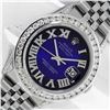 Image 1 : Rolex Men's Stainless Steel Blue Vignette Roman 3 ctw Diamond Datejust Wristwatch