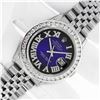 Image 2 : Rolex Men's Stainless Steel Blue Vignette Roman 3 ctw Diamond Datejust Wristwatch