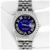 Image 3 : Rolex Men's Stainless Steel Blue Vignette Roman 3 ctw Diamond Datejust Wristwatch