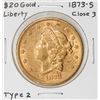 Image 1 : 1873-S Closed 3 Type 2 $20 Liberty Head Double Eagle Gold Coin