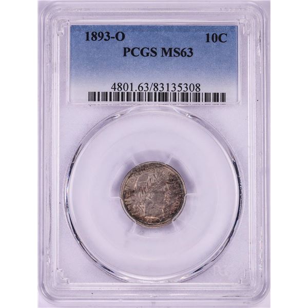 1893-O Barber Dime Coin PCGS MS63