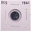 Image 1 : 1861 Three Cent Silver Piece Coin
