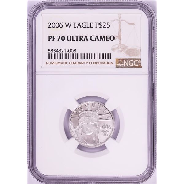 2006-W $25 Proof American Platinum Eagle Coin PCGS PF70 Ultra Cameo