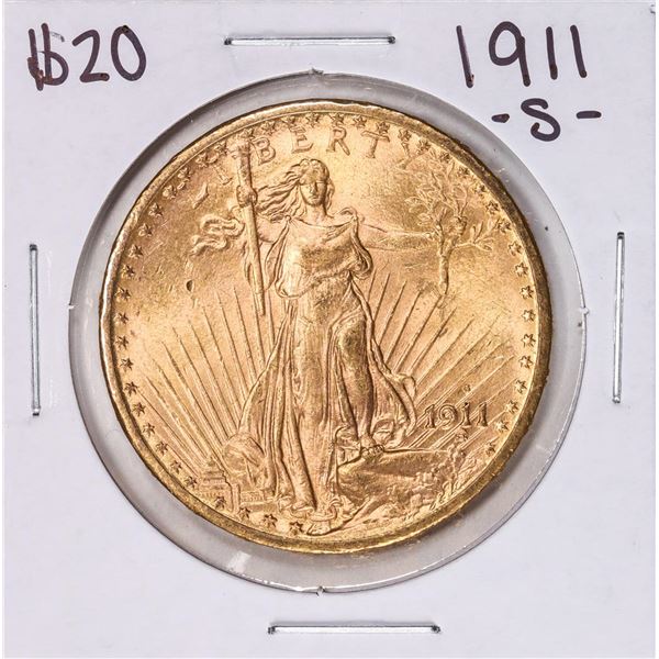 1911-S $20 St. Gaudens Double Eagle Gold Coin