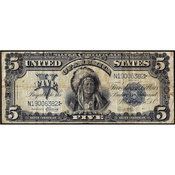 1899 $5 Indian Chief Silver Certificate Note