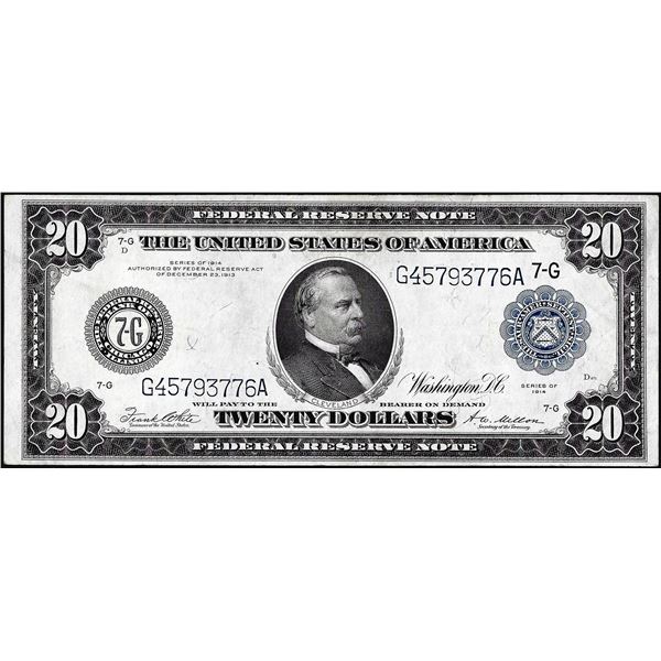 1914 $20 Federal Reserve Note Chicago