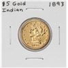 Image 1 : 1893 $5 Indian Head Half Eagle Gold Coin