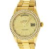 Image 2 : Rolex Men's 18K Yellow Gold 1.0 ctw Diamond Day Date President Wristwatch With Rolex Box