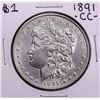 Image 1 : 1891-CC $1 Morgan Silver Dollar Coin