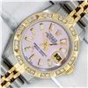 Image 1 : Rolex Ladies Two Tone Pink Mother of Pearl Diamond Pyramid Datejust Wristwatch