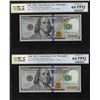 Image 1 : (2) Consec. 2017A $100 Federal Reserve Bank Notes PCGS Choice Unc. 64PPQ Fancy Serial