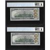 Image 2 : (2) Consec. 2017A $100 Federal Reserve Bank Notes PCGS Choice Unc. 64PPQ Fancy Serial