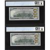Image 2 : (2) Consec. 2017A $100 Federal Reserve Bank Notes PCGS Gem Unc. 65PPQ Fancy Serial