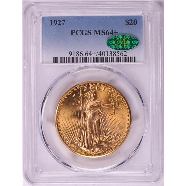 1927 $20 St. Gaudens Double Eagle Gold Coin PCGS MS64+ CAC