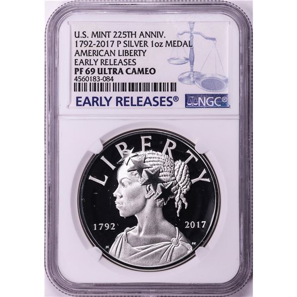 2017P Proof American Liberty Silver Medal NGC PF69 Ultra Cameo Early Releases