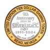 Image 2 : .999 Silver Silver Legacy Reno, Nevada $10 Casino Limited Edition Gaming Token