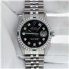 Image 3 : Rolex Men's Stainless Steel Green Vignette Diamond Datejust Wristwatch