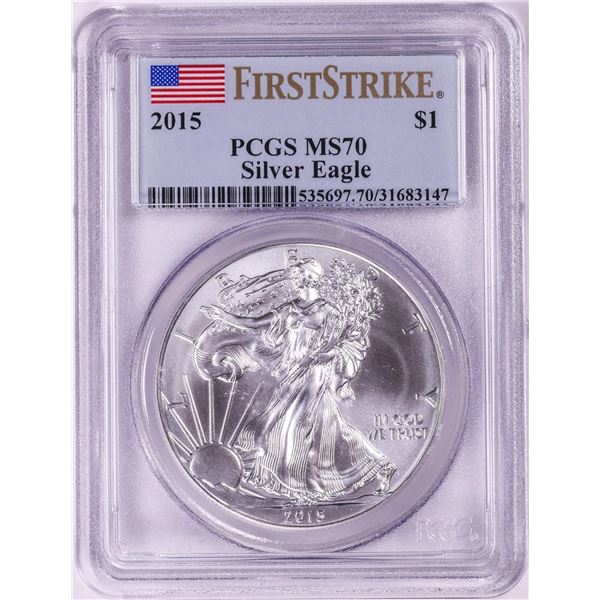 2015 $1 American Silver Eagle Coin PCGS MS70 First Strike