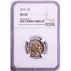 Image 1 : 1919 Buffalo Nickel Coin NGC MS62