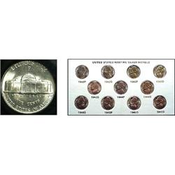 Uncirculated 1942-45 War Nickel Set Uncirculated