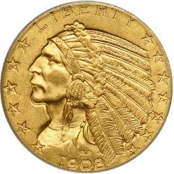 $5 Indian (1908-1929) Single Coin $5 Indian