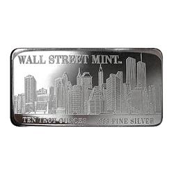 Wall Street Silver Bullion 10 oz Bar Wall Street