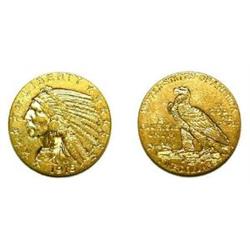 2.50 Indian Gold Coins-Nice AU Condition 2.50