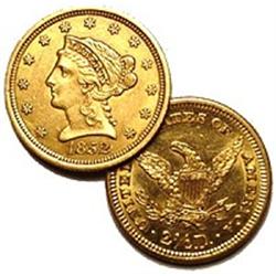 $ 2.50 Liberty Gold Dated 1850-1907. AU condition