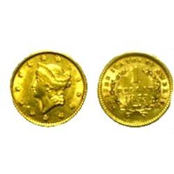 1849-1907 US Gold Dollar Unsearched Lot A single