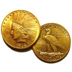 $ 10 Gold Indian Coin- Random Single Coin A Nice
