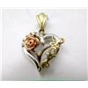 Image 2 : Estate - 10 KT Tricolour Gold Love Heart Pendant