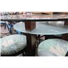 Image 2 : Round Glasstop Dining Pub Table w/4 Metal Stools