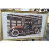 Image 1 : Vintage Framed Fire Engine Photograph - 20" x 32"