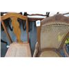 Image 2 : 2 Vintage Oak Trim Wicker Seat Chair/Rocker - 2 X $