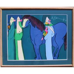 Walasse Ting, Three Geishas with Horse, Lithograph