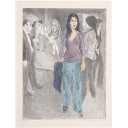 Raphael Soyer, Passing By, Lithograph