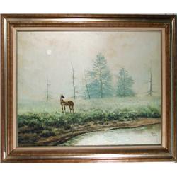 Jorge Braun Tarallo, Horse by River, Painting