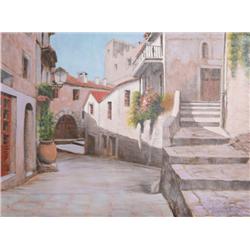 Valdini, Old City Street, Painting