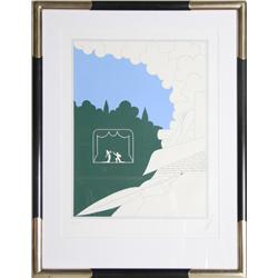 Erte, Writer in Landscape, Serigraph