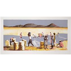 Dorothy Dennison, Picking Salt, Lithograph