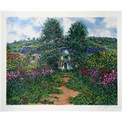 Jane Sutterman, House from Garden, Lithograph