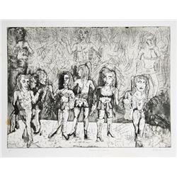 Greg Kessler, Runaway Horses, Etching